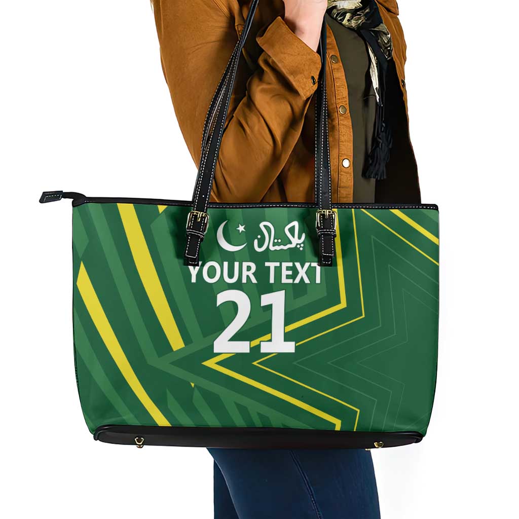 Pakistan Cricket Custom Leather Tote Bag Shaheen Falcon Go Champions - Wonder Print Shop