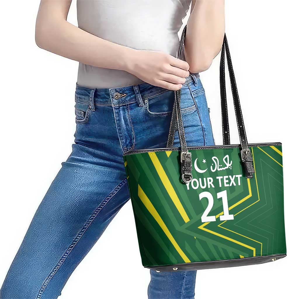 Pakistan Cricket Custom Leather Tote Bag Shaheen Falcon Go Champions - Wonder Print Shop