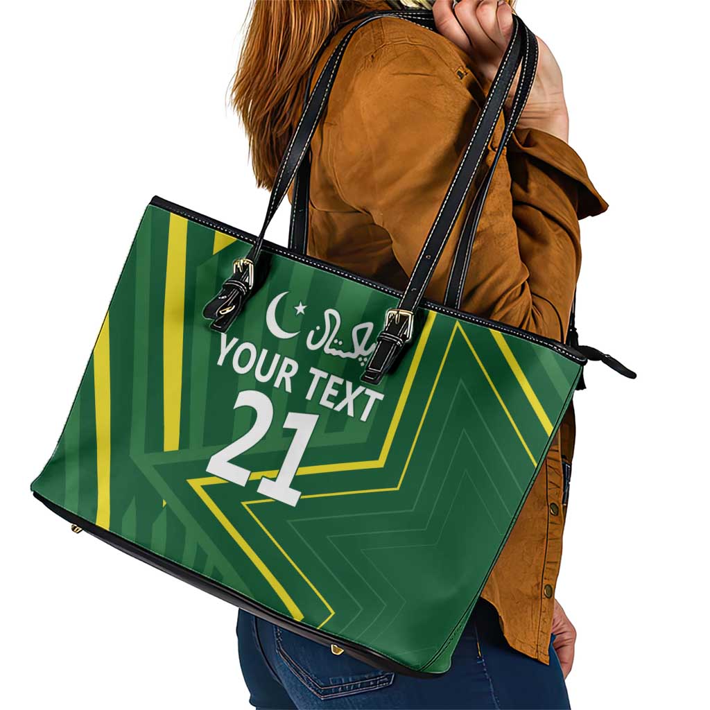 Pakistan Cricket Custom Leather Tote Bag Shaheen Falcon Go Champions - Wonder Print Shop