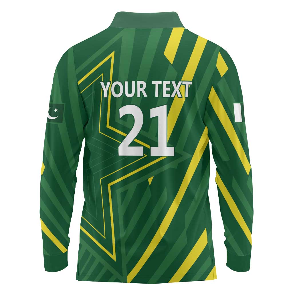 Pakistan Cricket Custom Long Sleeve Polo Shirt Shaheen Falcon Go Champions - Wonder Print Shop