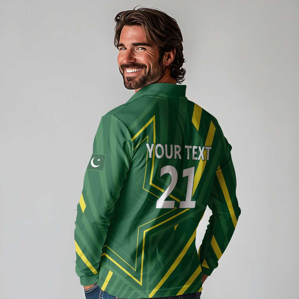 Pakistan Cricket Custom Long Sleeve Polo Shirt Shaheen Falcon Go Champions - Wonder Print Shop