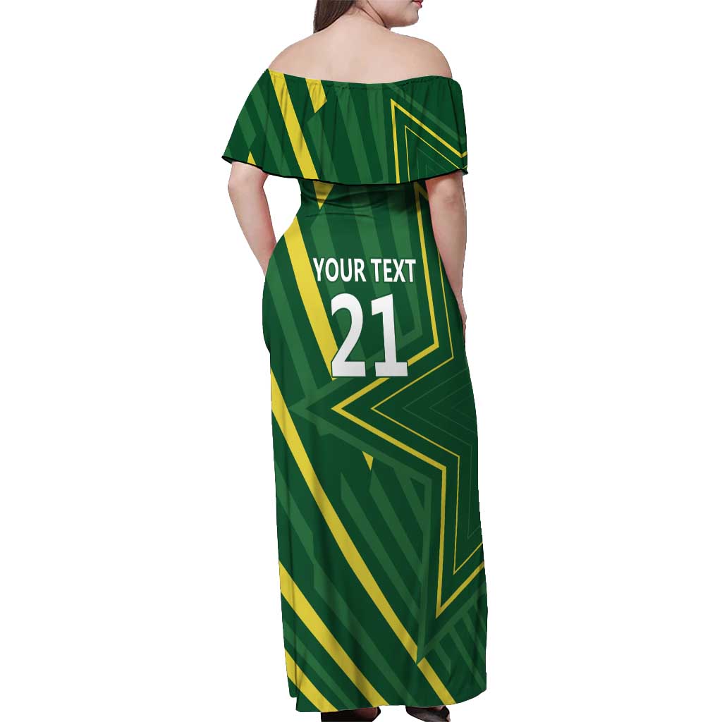 Pakistan Cricket Custom Off Shoulder Maxi Dress Shaheen Falcon Go Champions - Wonder Print Shop