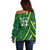 Pakistan Cricket Custom Off Shoulder Sweater Shaheen Falcon Go Champions - Wonder Print Shop