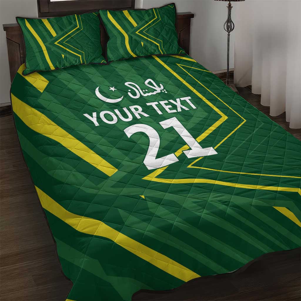 Pakistan Cricket Custom Quilt Bed Set Shaheen Falcon Go Champions - Wonder Print Shop