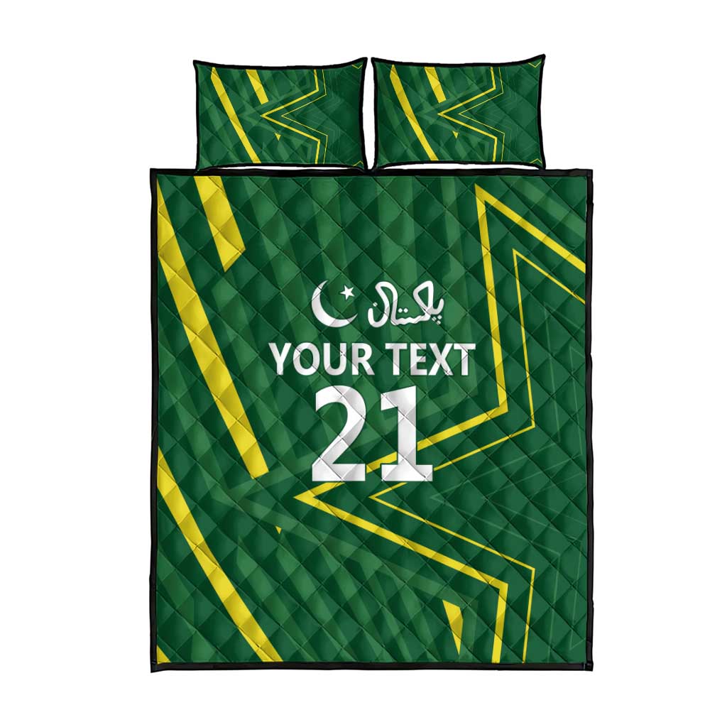 Pakistan Cricket Custom Quilt Bed Set Shaheen Falcon Go Champions - Wonder Print Shop