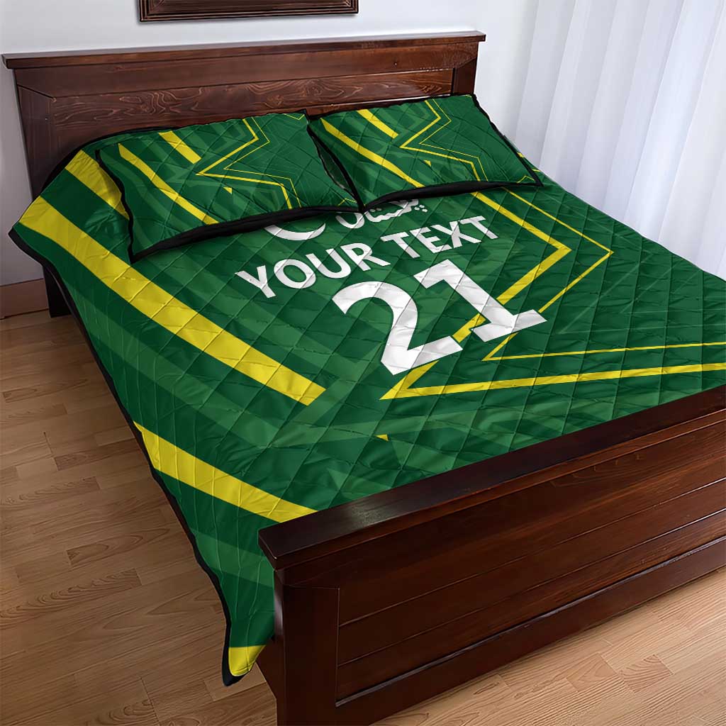 Pakistan Cricket Custom Quilt Bed Set Shaheen Falcon Go Champions - Wonder Print Shop
