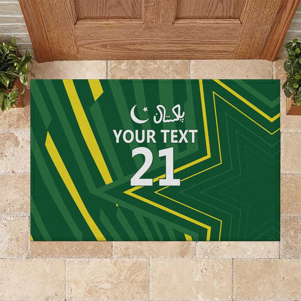 Pakistan Cricket Custom Rubber Doormat Shaheen Falcon Go Champions - Wonder Print Shop