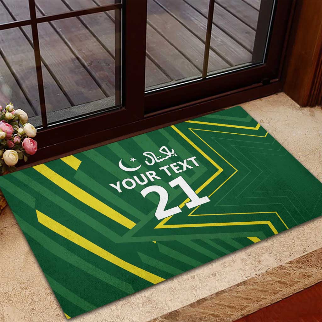 Pakistan Cricket Custom Rubber Doormat Shaheen Falcon Go Champions - Wonder Print Shop