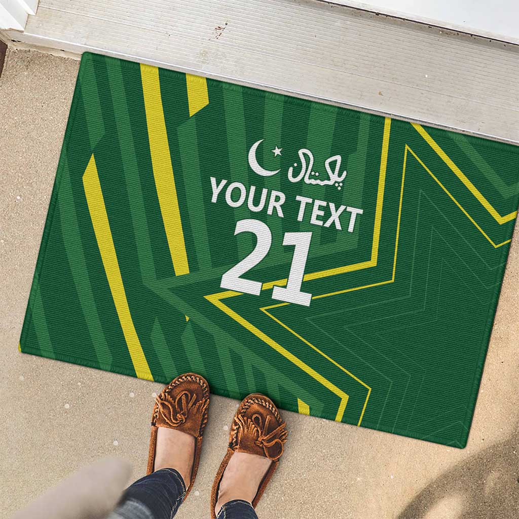 Pakistan Cricket Custom Rubber Doormat Shaheen Falcon Go Champions - Wonder Print Shop