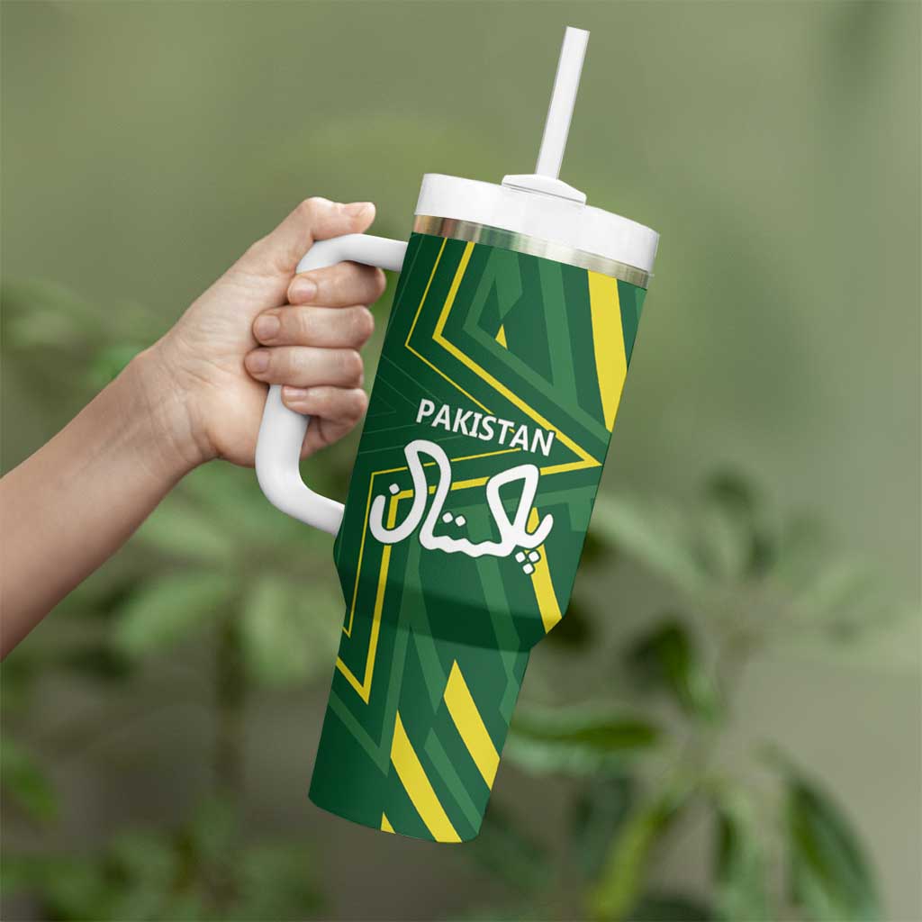 Pakistan Cricket Custom Tumbler With Handle Shaheen Falcon Go Champions - Wonder Print Shop