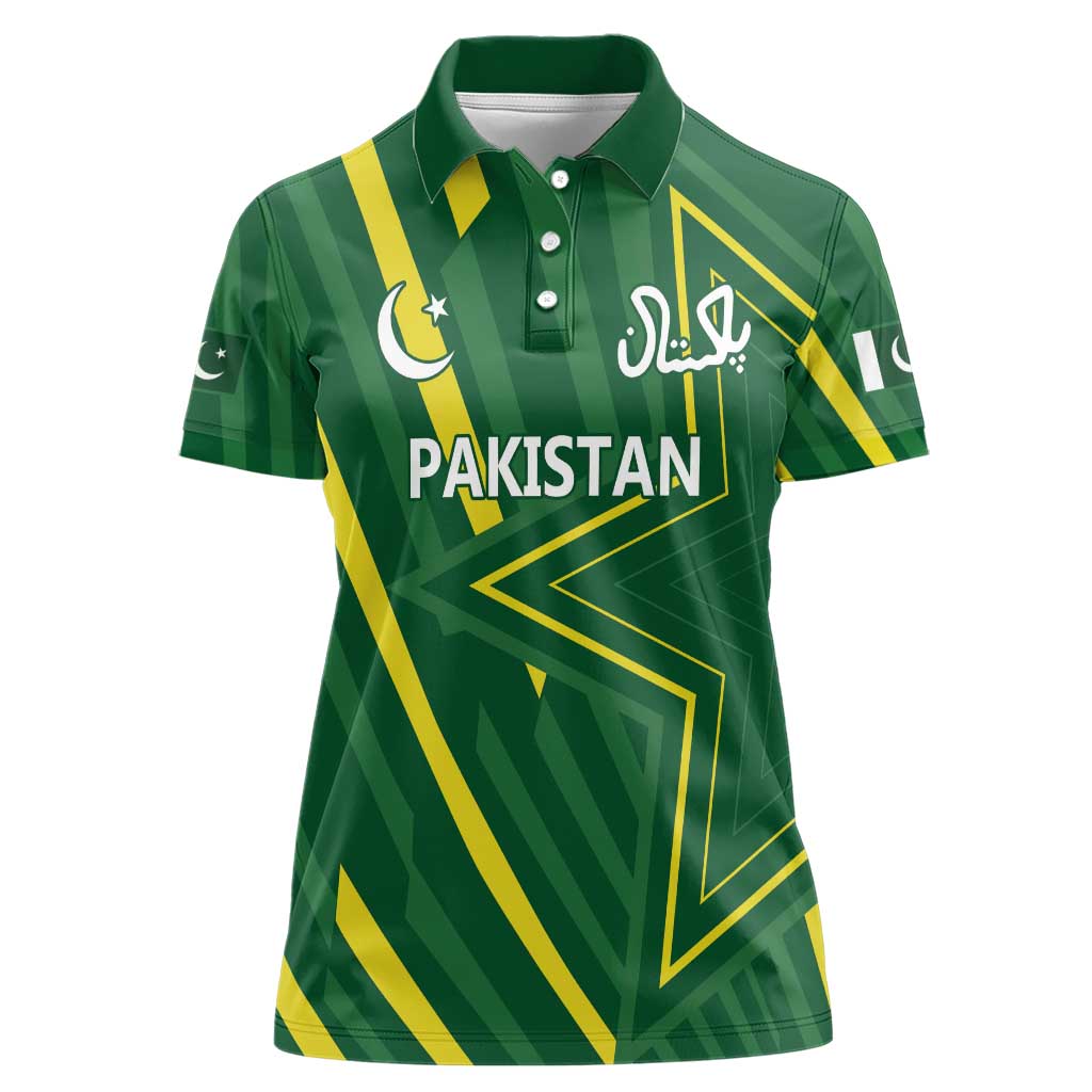 Pakistan Cricket Custom Women Polo Shirt Shaheen Falcon Go Champions - Wonder Print Shop