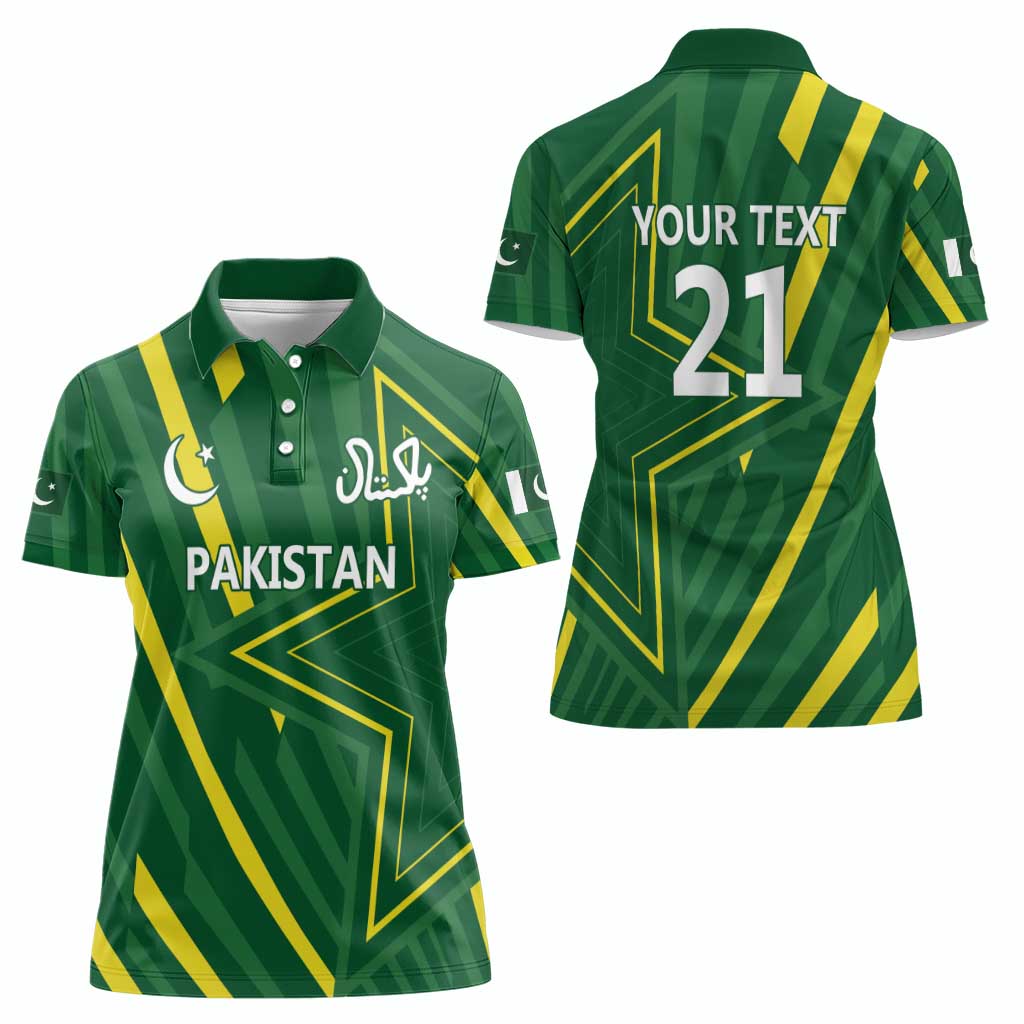 Pakistan Cricket Custom Women Polo Shirt Shaheen Falcon Go Champions - Wonder Print Shop