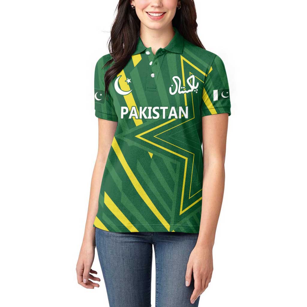 Pakistan Cricket Custom Women Polo Shirt Shaheen Falcon Go Champions - Wonder Print Shop