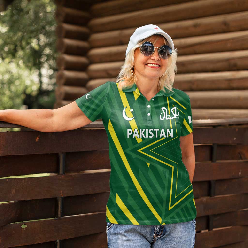 Pakistan Cricket Custom Women Polo Shirt Shaheen Falcon Go Champions - Wonder Print Shop
