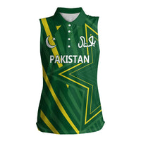 Pakistan Cricket Custom Women Sleeveless Polo Shirt Shaheen Falcon Go Champions - Wonder Print Shop
