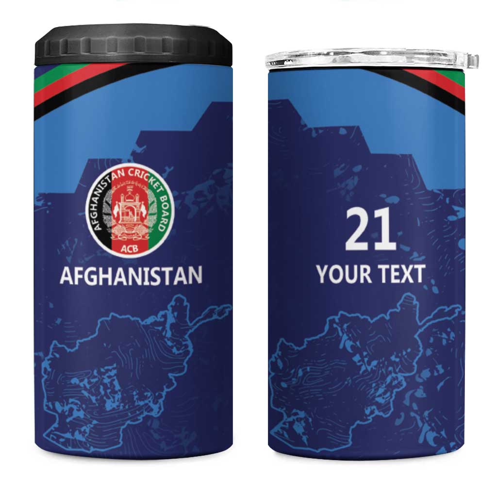 Afghan Atalans Cricket Custom 4 in 1 Can Cooler Tumbler Afghanistan Map with Sporty Style LT9 - Wonder Print Shop