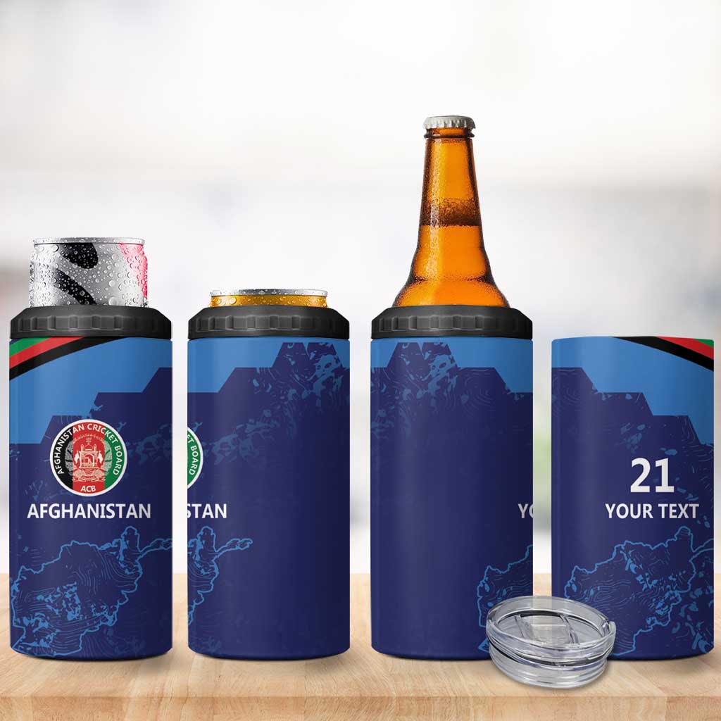 Afghan Atalans Cricket Custom 4 in 1 Can Cooler Tumbler Afghanistan Map with Sporty Style LT9 - Wonder Print Shop