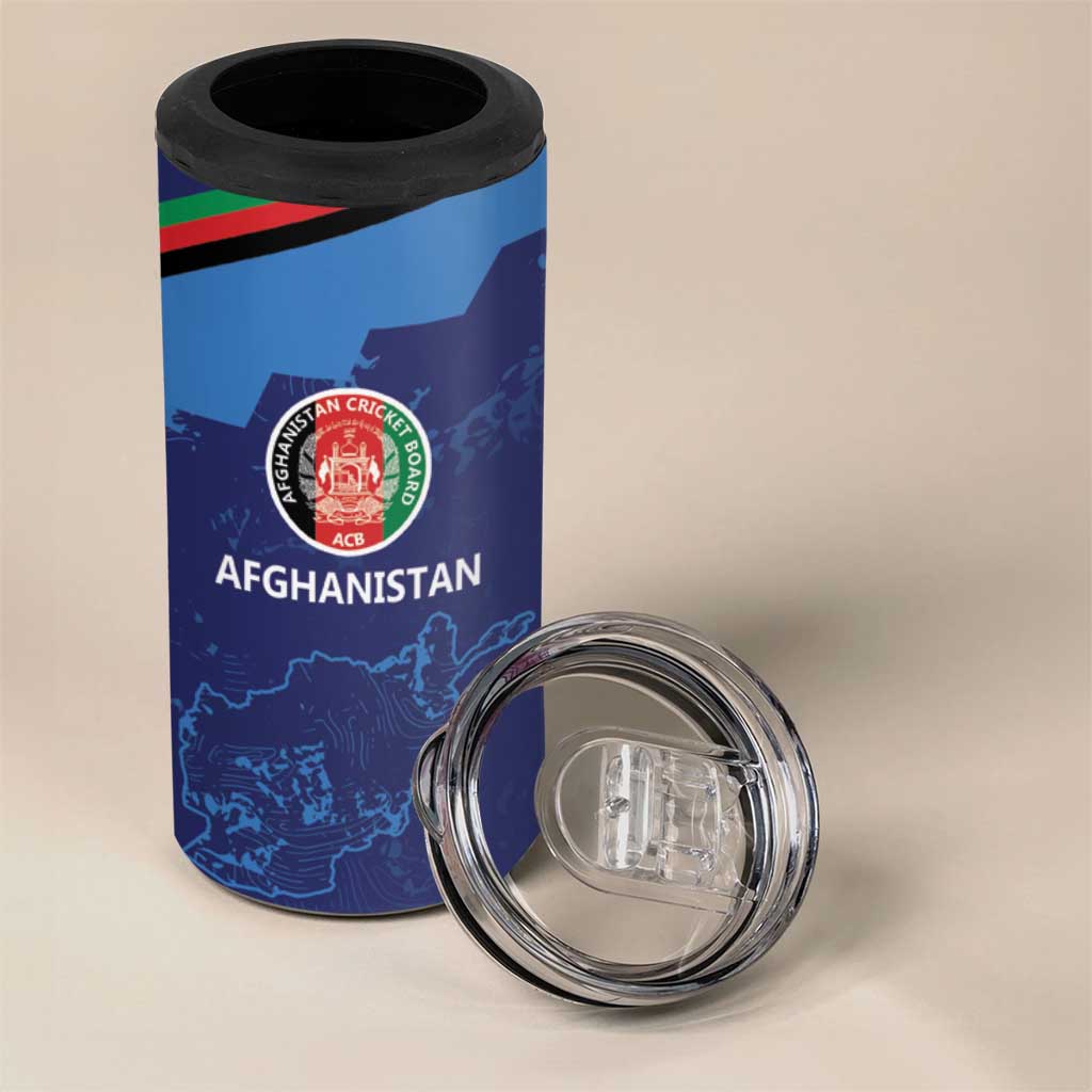 Afghan Atalans Cricket Custom 4 in 1 Can Cooler Tumbler Afghanistan Map with Sporty Style LT9 - Wonder Print Shop