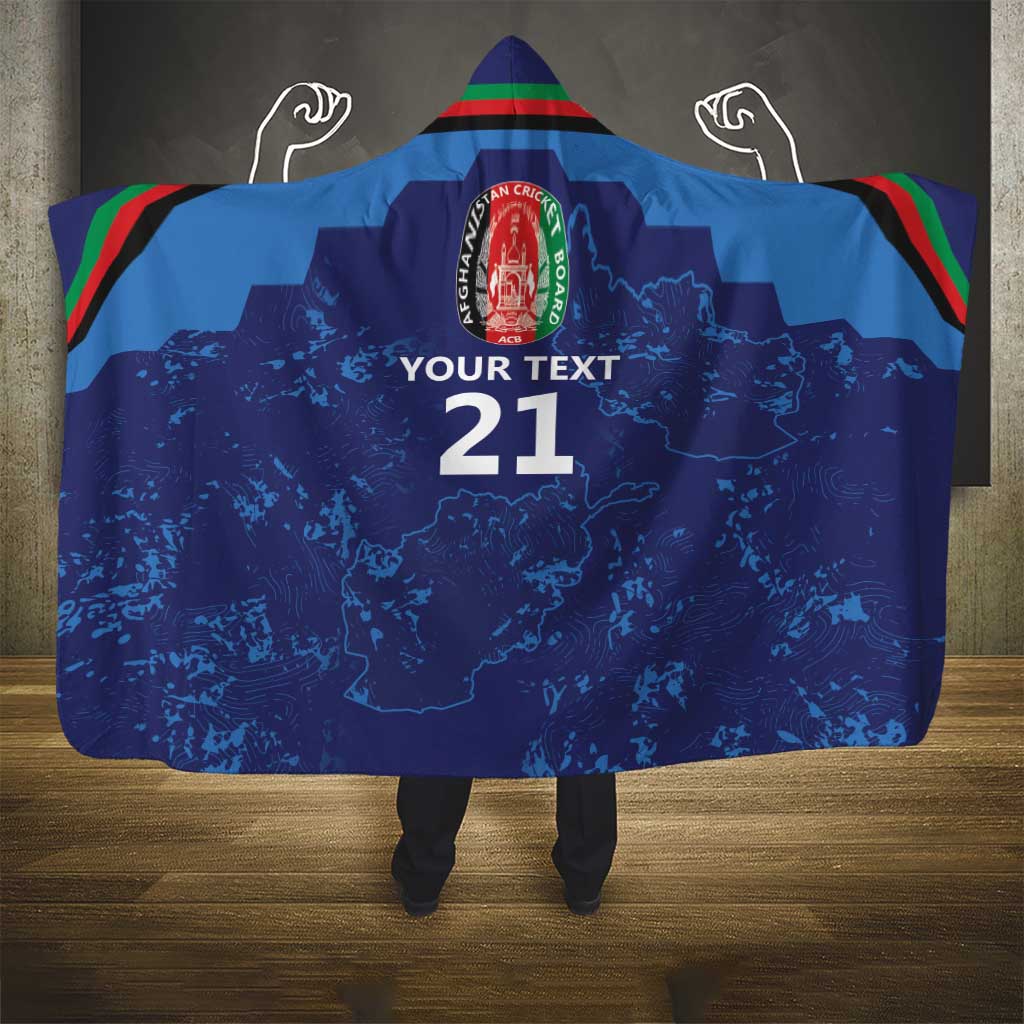Afghan Atalans Cricket Custom Hooded Blanket Afghanistan Map with Sporty Style