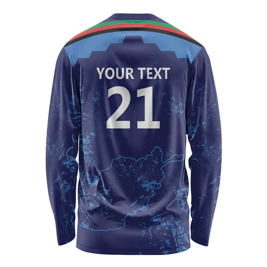 Afghan Atalans Cricket Custom Long Sleeve Shirt Afghanistan Map with Sporty Style - Wonder Print Shop