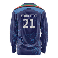 Afghan Atalans Cricket Custom Long Sleeve Shirt Afghanistan Map with Sporty Style - Wonder Print Shop