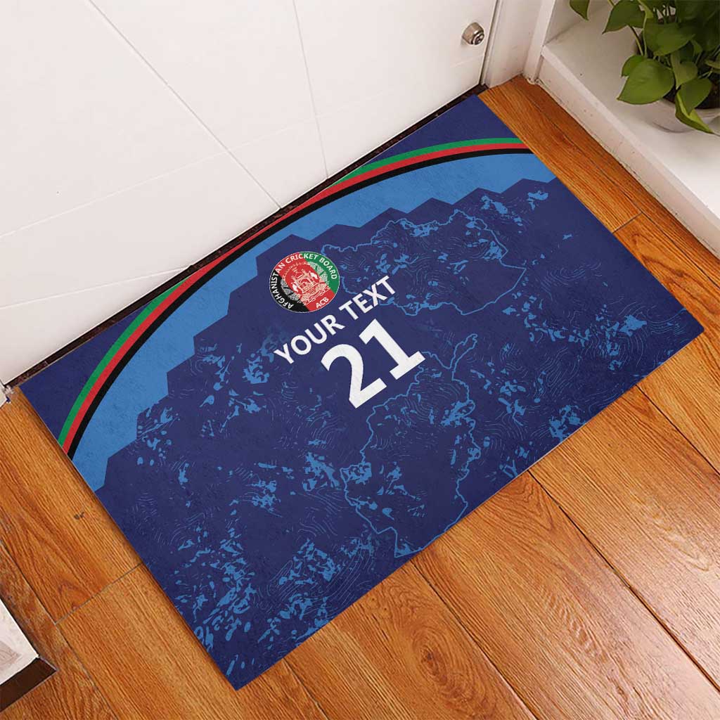 Afghan Atalans Cricket Custom Rubber Doormat Afghanistan Map with Sporty Style - Wonder Print Shop