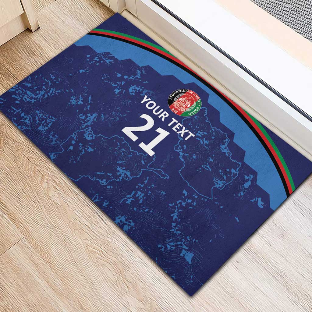 Afghan Atalans Cricket Custom Rubber Doormat Afghanistan Map with Sporty Style - Wonder Print Shop