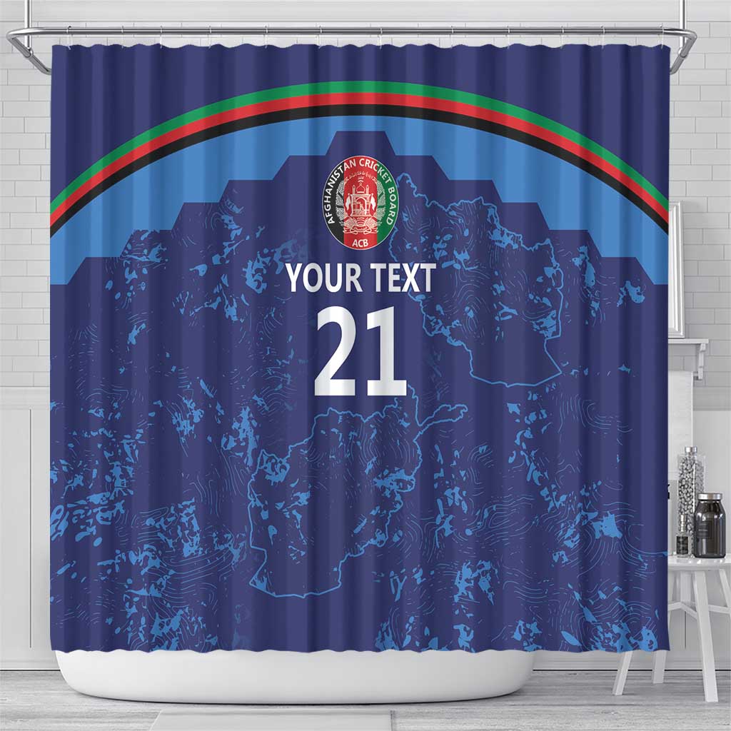 Afghan Atalans Cricket Custom Shower Curtain Afghanistan Map with Sporty Style