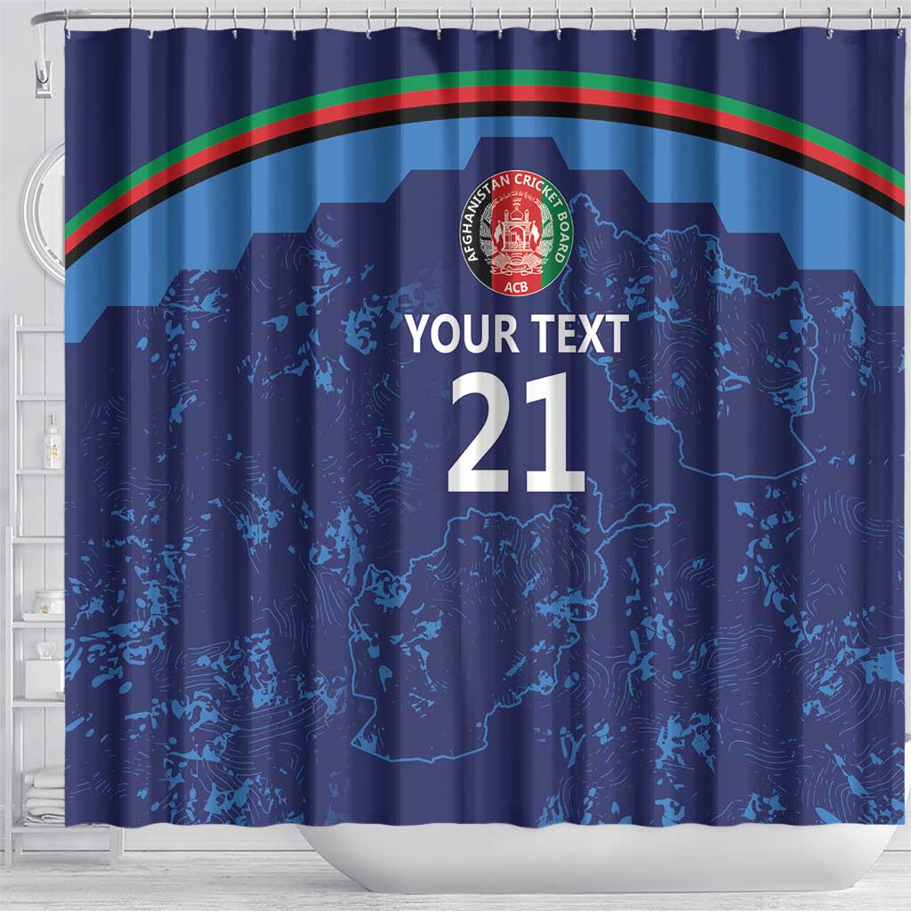 Afghan Atalans Cricket Custom Shower Curtain Afghanistan Map with Sporty Style