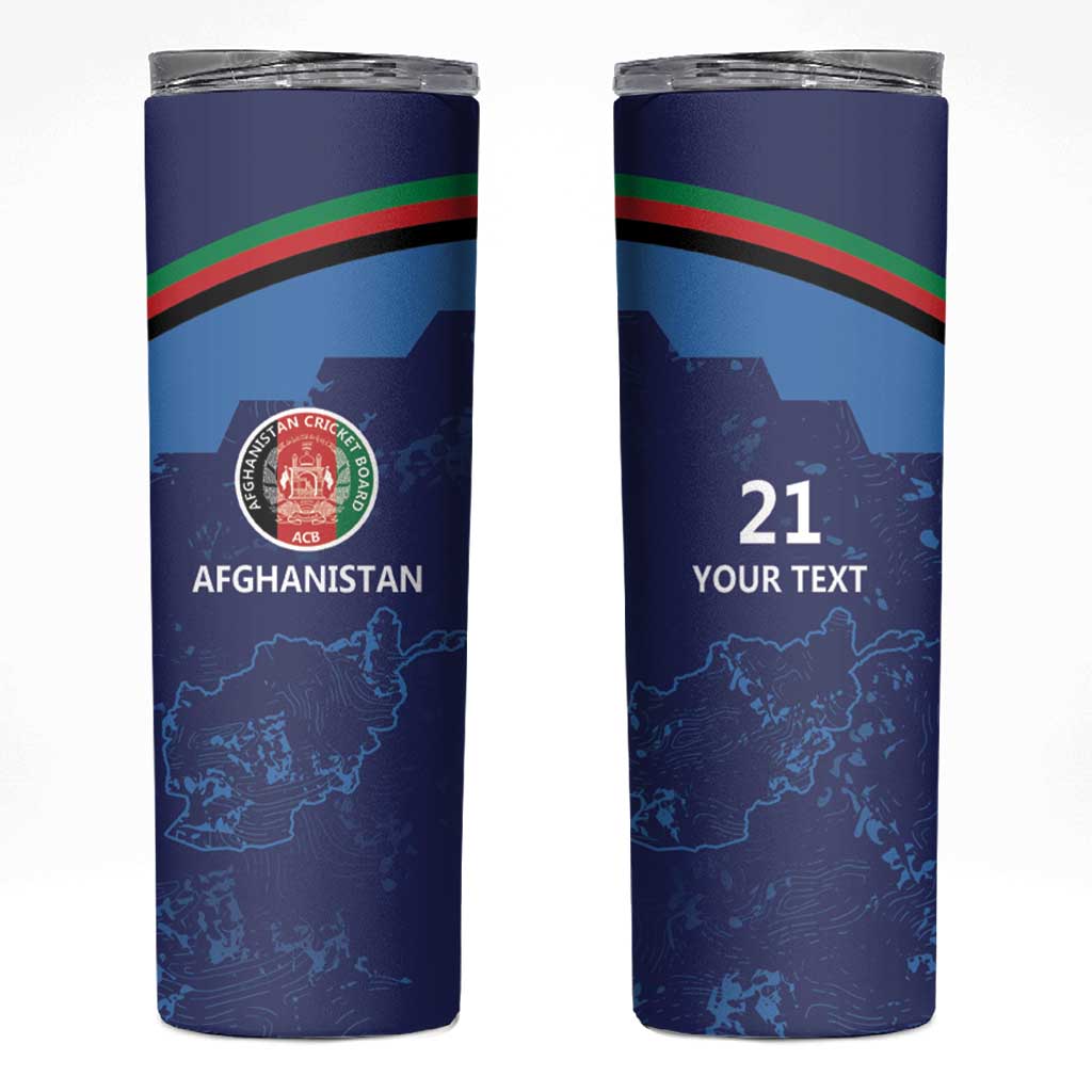 Afghan Atalans Cricket Custom Skinny Tumbler Afghanistan Map with Sporty Style - Wonder Print Shop