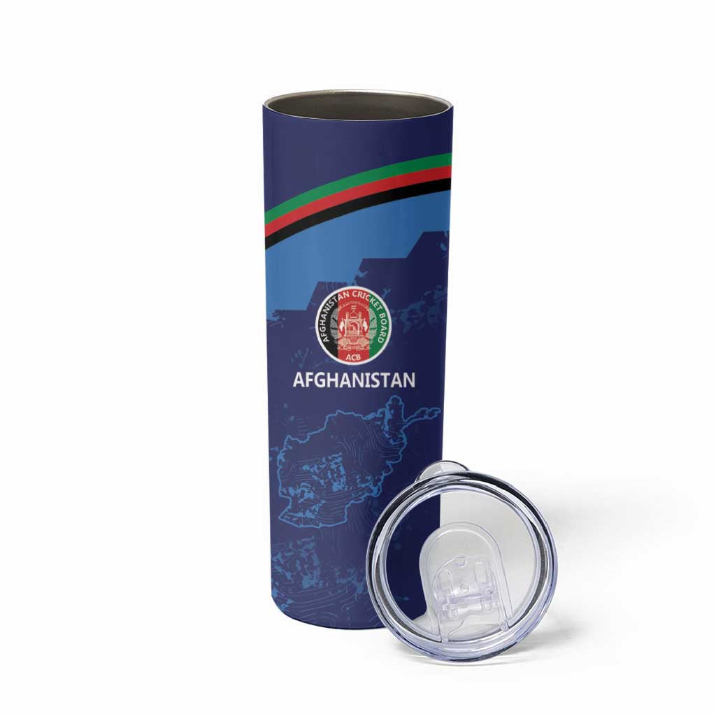 Afghan Atalans Cricket Custom Skinny Tumbler Afghanistan Map with Sporty Style - Wonder Print Shop