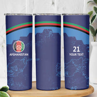 Afghan Atalans Cricket Custom Skinny Tumbler Afghanistan Map with Sporty Style - Wonder Print Shop