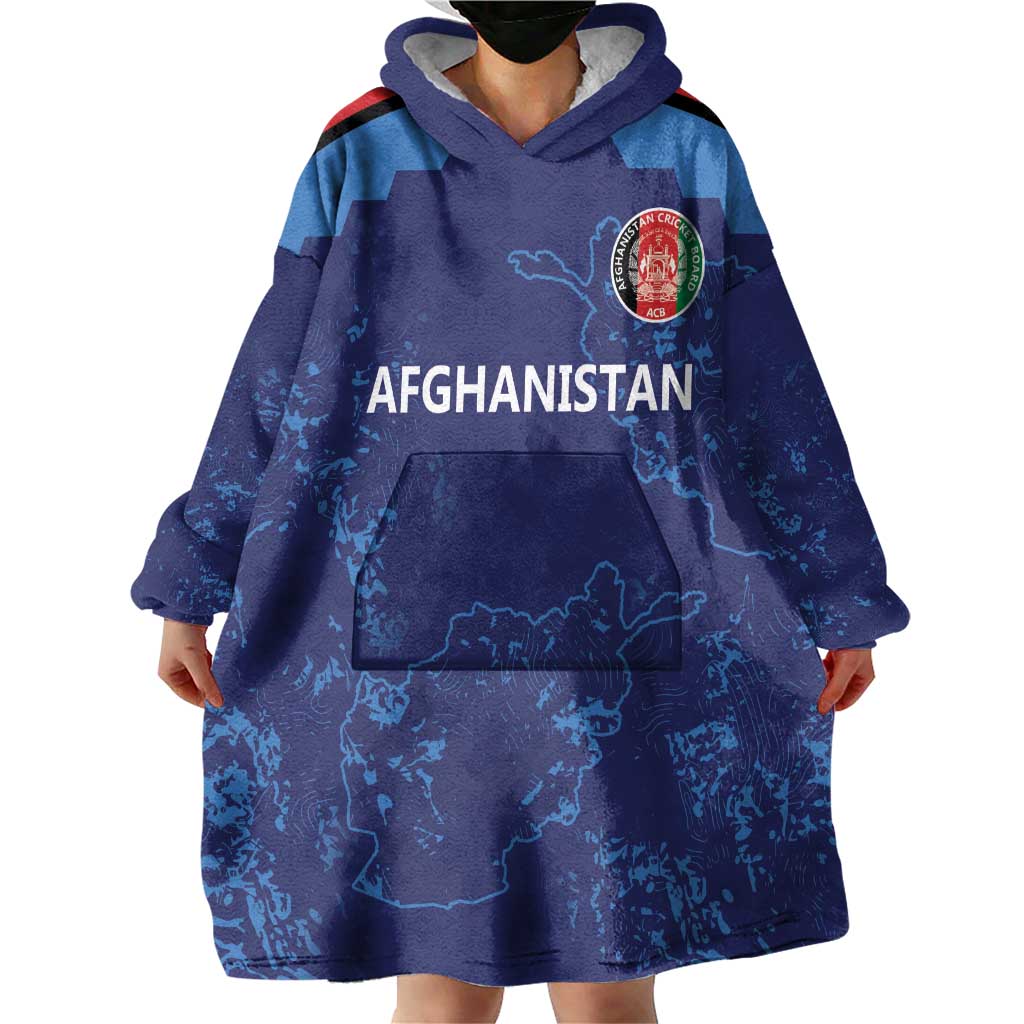 Afghan Atalans Cricket Custom Wearable Blanket Hoodie Afghanistan Map with Sporty Style - Wonder Print Shop