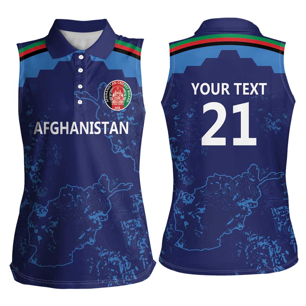 Afghan Atalans Cricket Custom Women Sleeveless Polo Shirt Afghanistan Map with Sporty Style - Wonder Print Shop