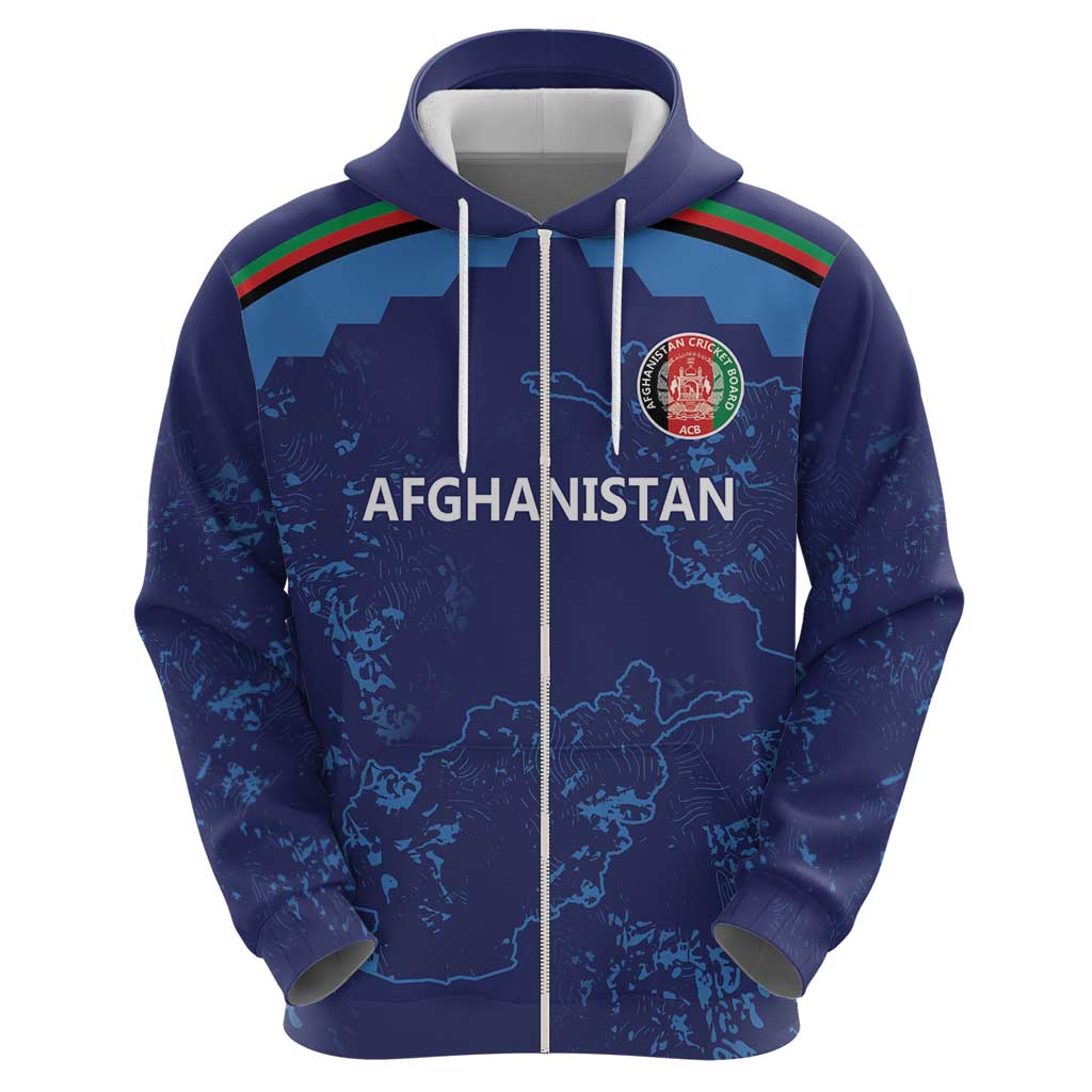 Afghan Atalans Cricket Custom Zip Hoodie Afghanistan Map with Sporty Style - Wonder Print Shop