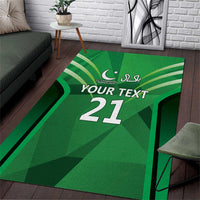 Pakistan Cricket Custom Area Rug The Green Shirts with Sporty Pattern LT9 - Wonder Print Shop