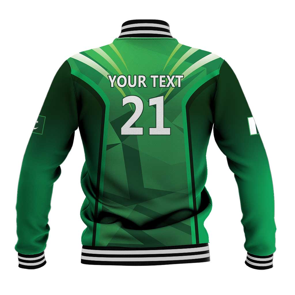 Pakistan Cricket Custom Baseball Jacket The Green Shirts with Sporty Pattern LT9 - Wonder Print Shop