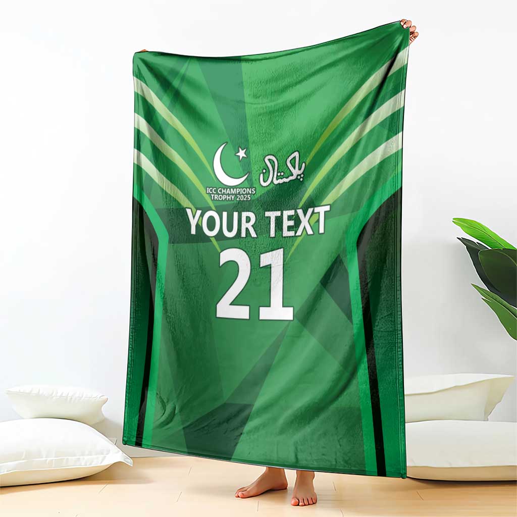 Pakistan Cricket Custom Blanket The Green Shirts with Sporty Pattern