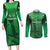 Pakistan Cricket Custom Couples Matching Long Sleeve Bodycon Dress and Long Sleeve Button Shirt The Green Shirts with Sporty Pattern LT9 - Wonder Print Shop