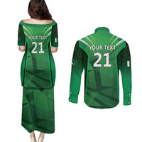 Pakistan Cricket Custom Couples Matching Puletasi and Long Sleeve Button Shirt The Green Shirts with Sporty Pattern LT9 - Wonder Print Shop