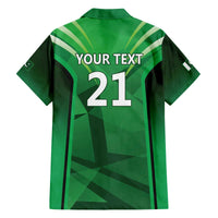 Pakistan Cricket Custom Family Matching Off The Shoulder Long Sleeve Dress and Hawaiian Shirt The Green Shirts with Sporty Pattern - Wonder Print Shop