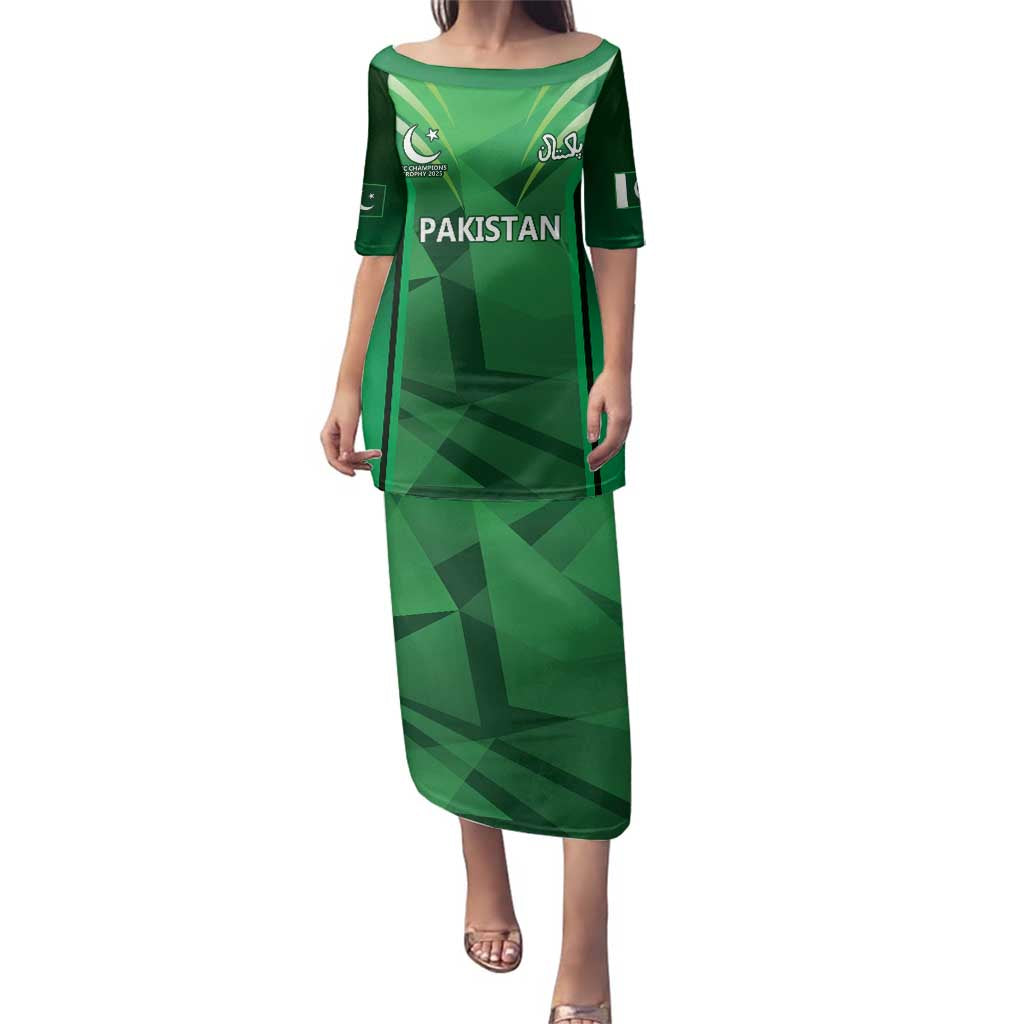 Pakistan Cricket Custom Family Matching Puletasi and Hawaiian Shirt The Green Shirts with Sporty Pattern - Wonder Print Shop