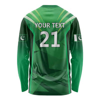 Pakistan Cricket Custom Long Sleeve Shirt The Green Shirts with Sporty Pattern - Wonder Print Shop