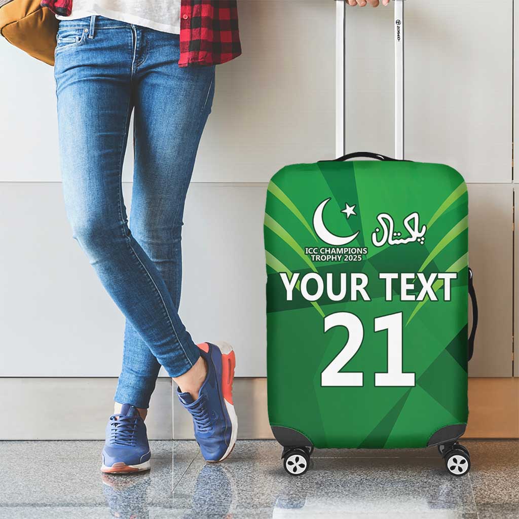 Pakistan Cricket Custom Luggage Cover The Green Shirts with Sporty Pattern - Wonder Print Shop