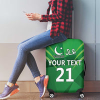 Pakistan Cricket Custom Luggage Cover The Green Shirts with Sporty Pattern - Wonder Print Shop