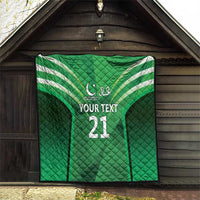 Pakistan Cricket Custom Quilt The Green Shirts with Sporty Pattern - Wonder Print Shop