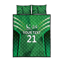 Pakistan Cricket Custom Quilt Bed Set The Green Shirts with Sporty Pattern - Wonder Print Shop