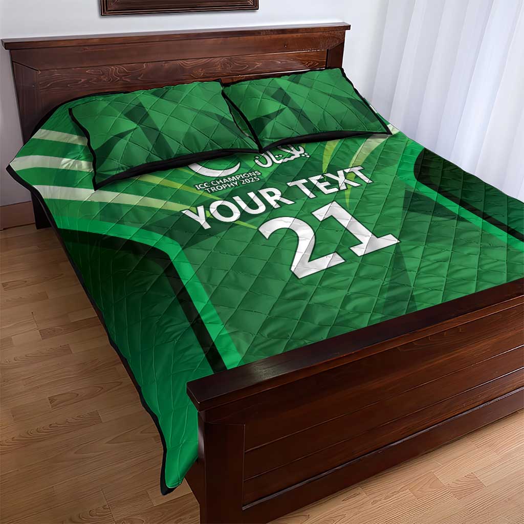 Pakistan Cricket Custom Quilt Bed Set The Green Shirts with Sporty Pattern - Wonder Print Shop