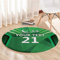 Pakistan Cricket Custom Round Carpet The Green Shirts with Sporty Pattern
