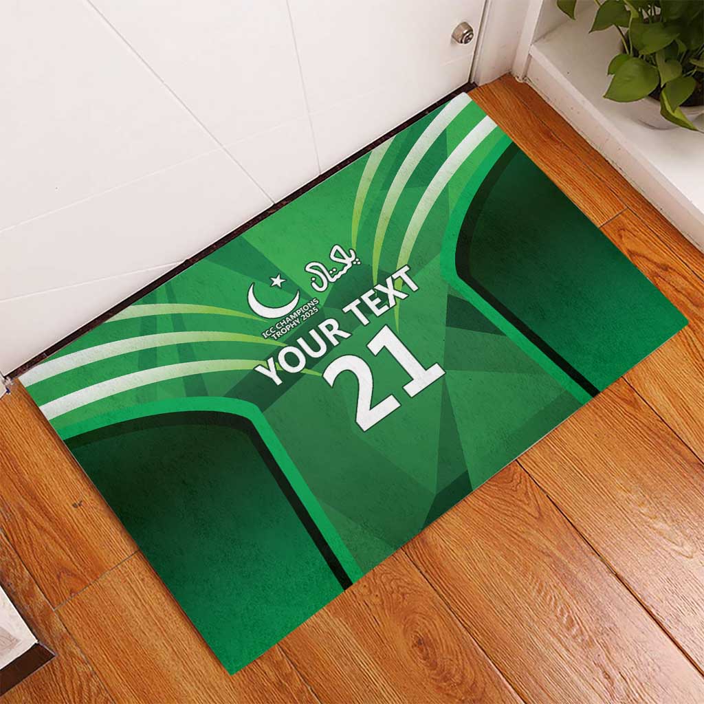 Pakistan Cricket Custom Rubber Doormat The Green Shirts with Sporty Pattern - Wonder Print Shop
